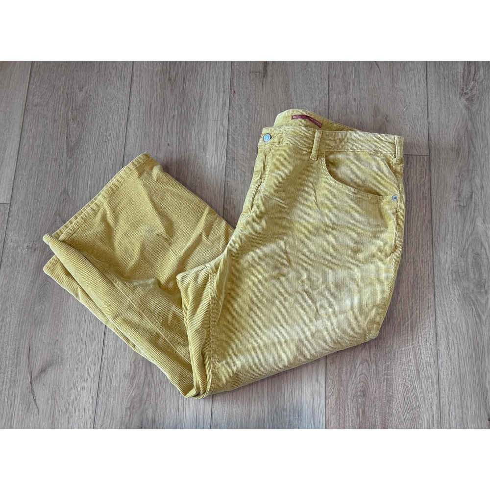 Pilcro and the Letterpress Mustard Yellow Corduroy Wide Leg Cropped Pants 20W